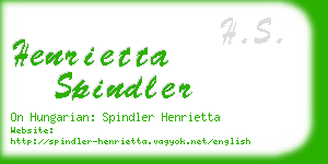 henrietta spindler business card